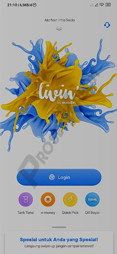 1. Login Akun Livin Mandiri