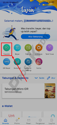 2. Pilin Menu Transfer