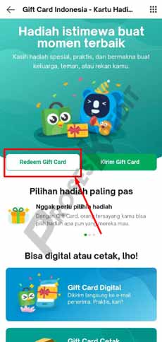 3. Klik Redeem Card