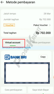 4. Klik Virtual Account