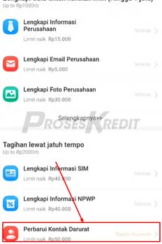 4. Lihat Perbarui Kontak Darurat