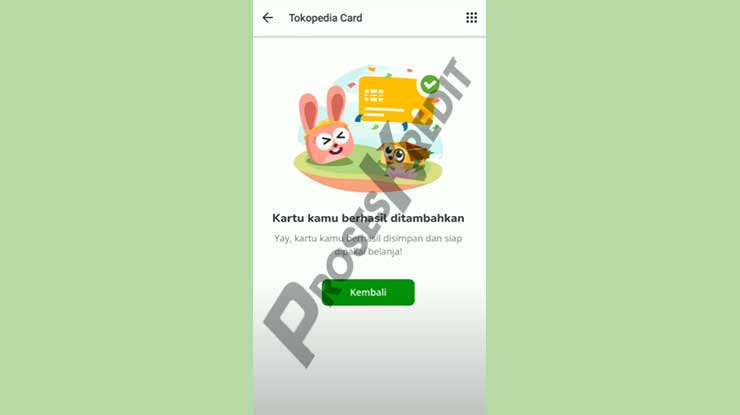 Aktivasi Tokopedia Card Berhasil