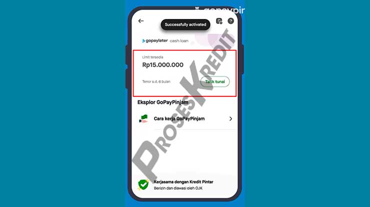 Berhasil Mendapatkan Limit GoPay Pinjam