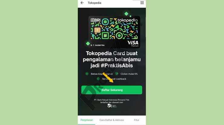 Klik Daftar Sekarang