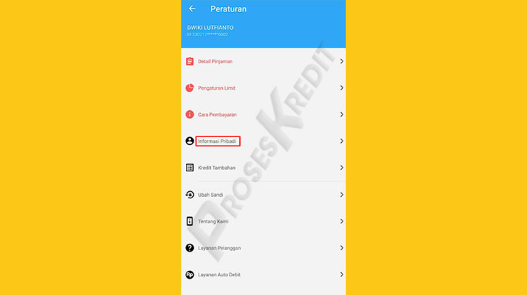 Klik Informasi Pribadi