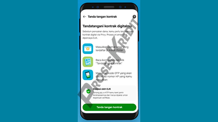 Klik Tanda Tangan Kontrak