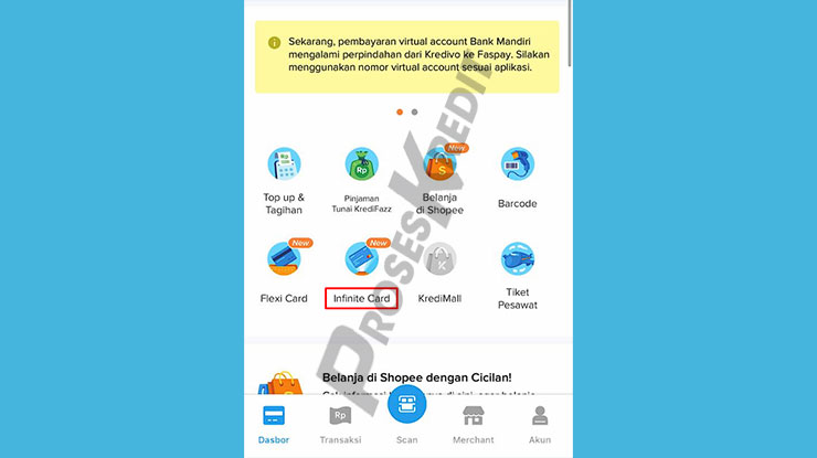 Masuk Ke Infinite Card Kredivo