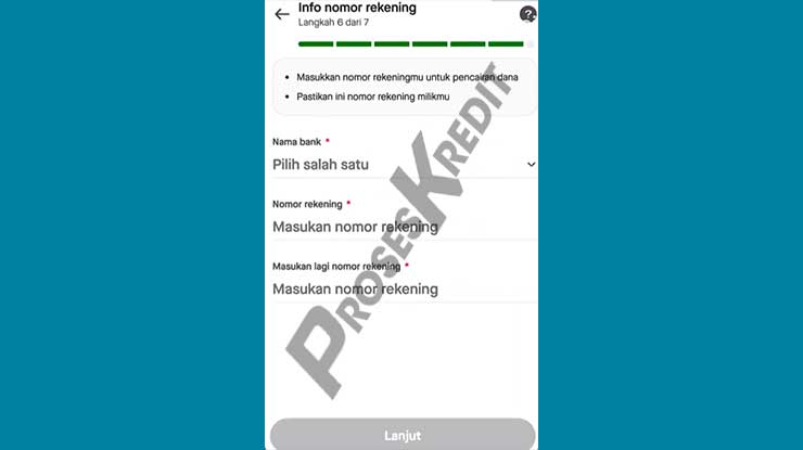 Masukkan Informasi Rekening Bank