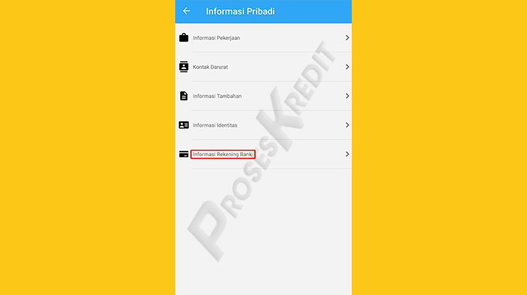 Pilih Informasi Rekening Bank