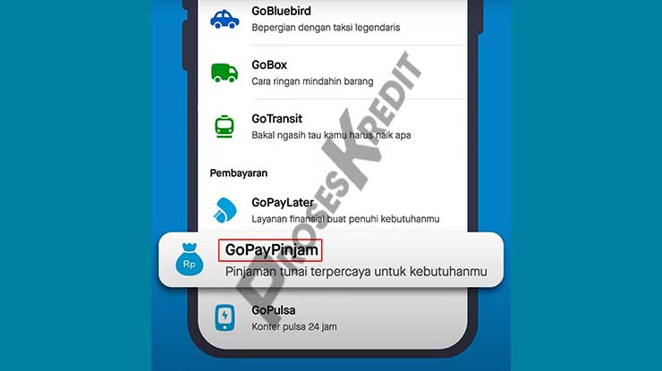 Pilih Menu GoPay Pinjam