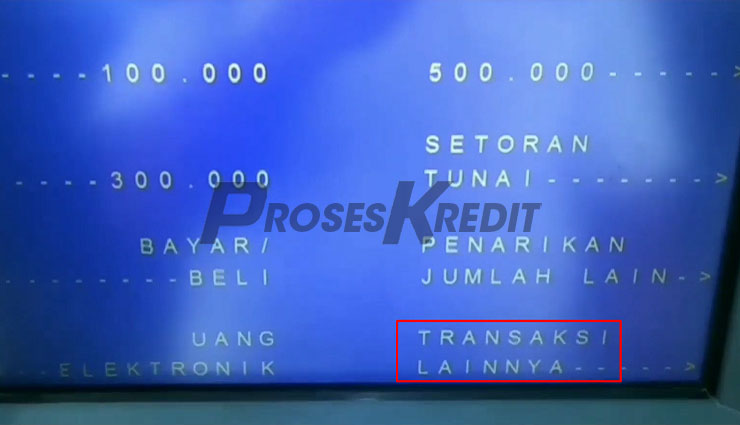 Pilih Menu Transaksi Lainnya