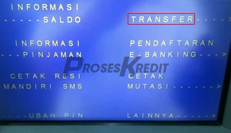 Pilih Menu Transfer