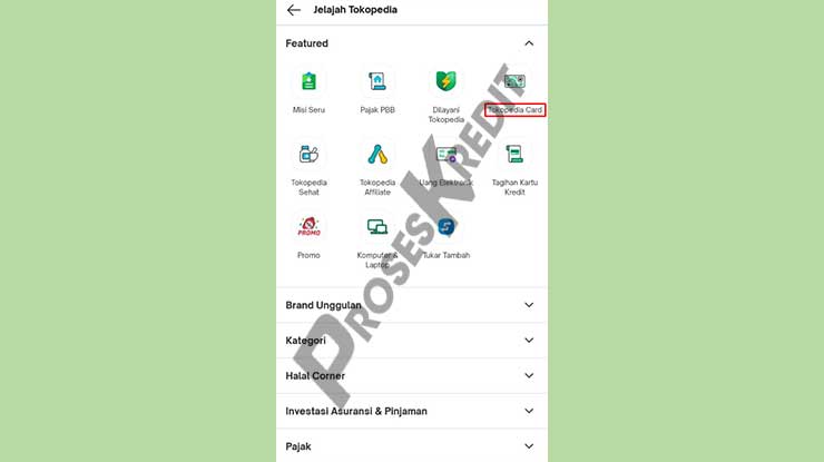 Pilih Tokopedia Card