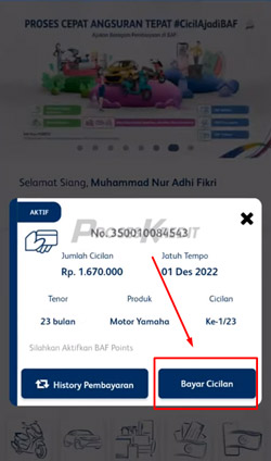 3 Klik Bayar Cicilan