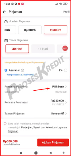 5 Pilih Bank Penerima