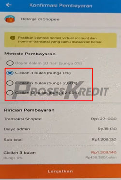 13 Pilih Opsi Cicilan