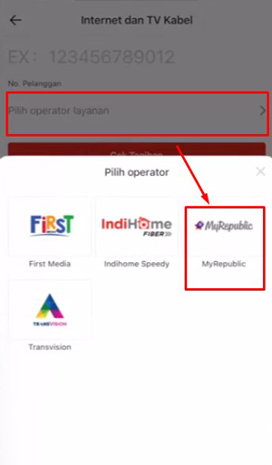 Pilih Operator Layanan
