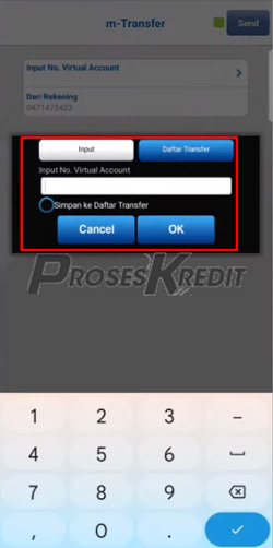 5 Input Nomor Virtual Account BCA