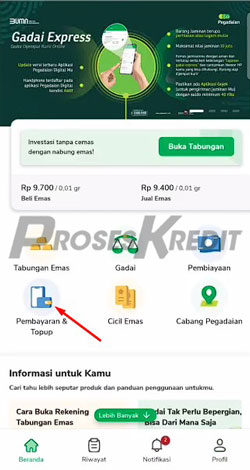 2. Pilih Pembayaran Top Up