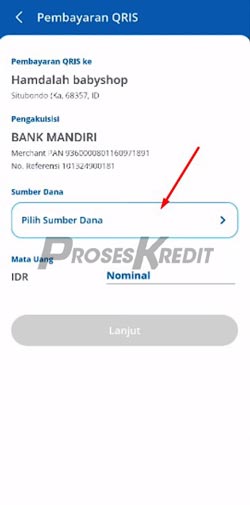 4. Klik Sumber Dana