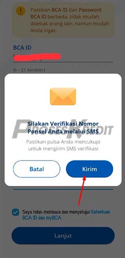 5. Verifikasi Nomor HP