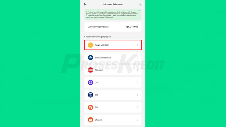 Pilih Bank Mandiri